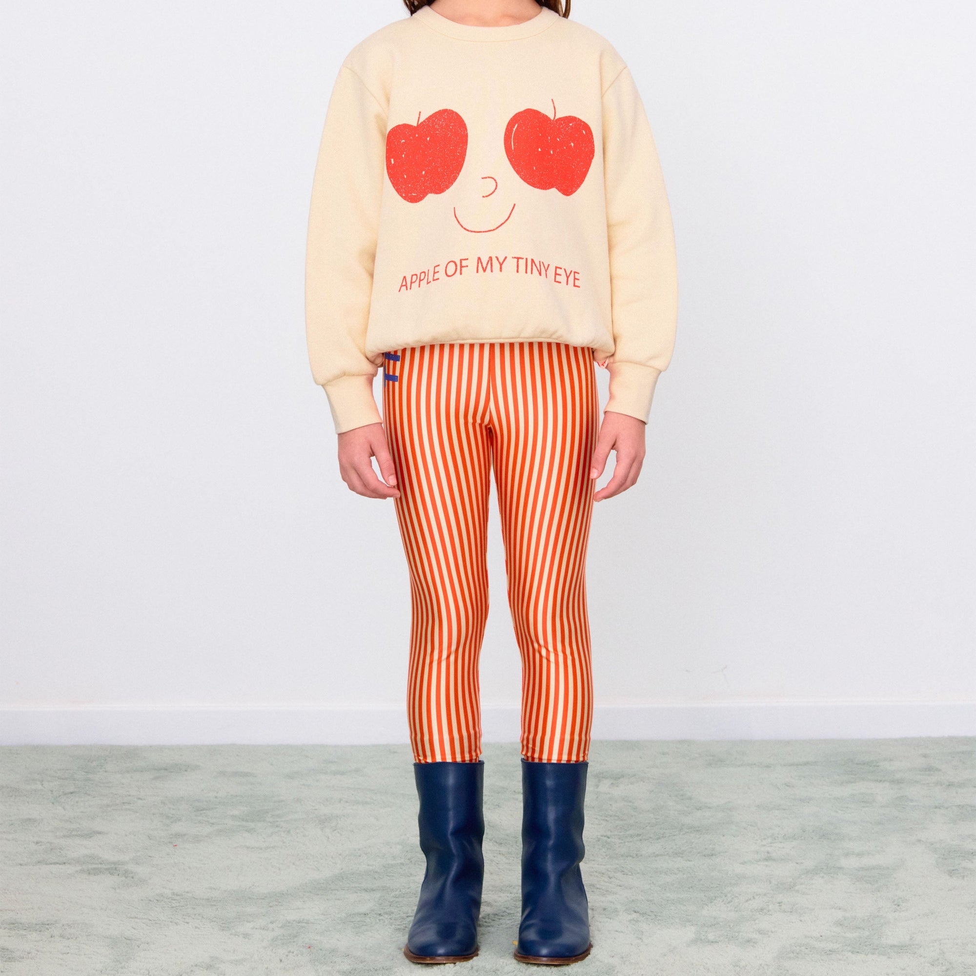 TINY COTTONS STRIPES SHINY LEGGINGS: SUMMER RED