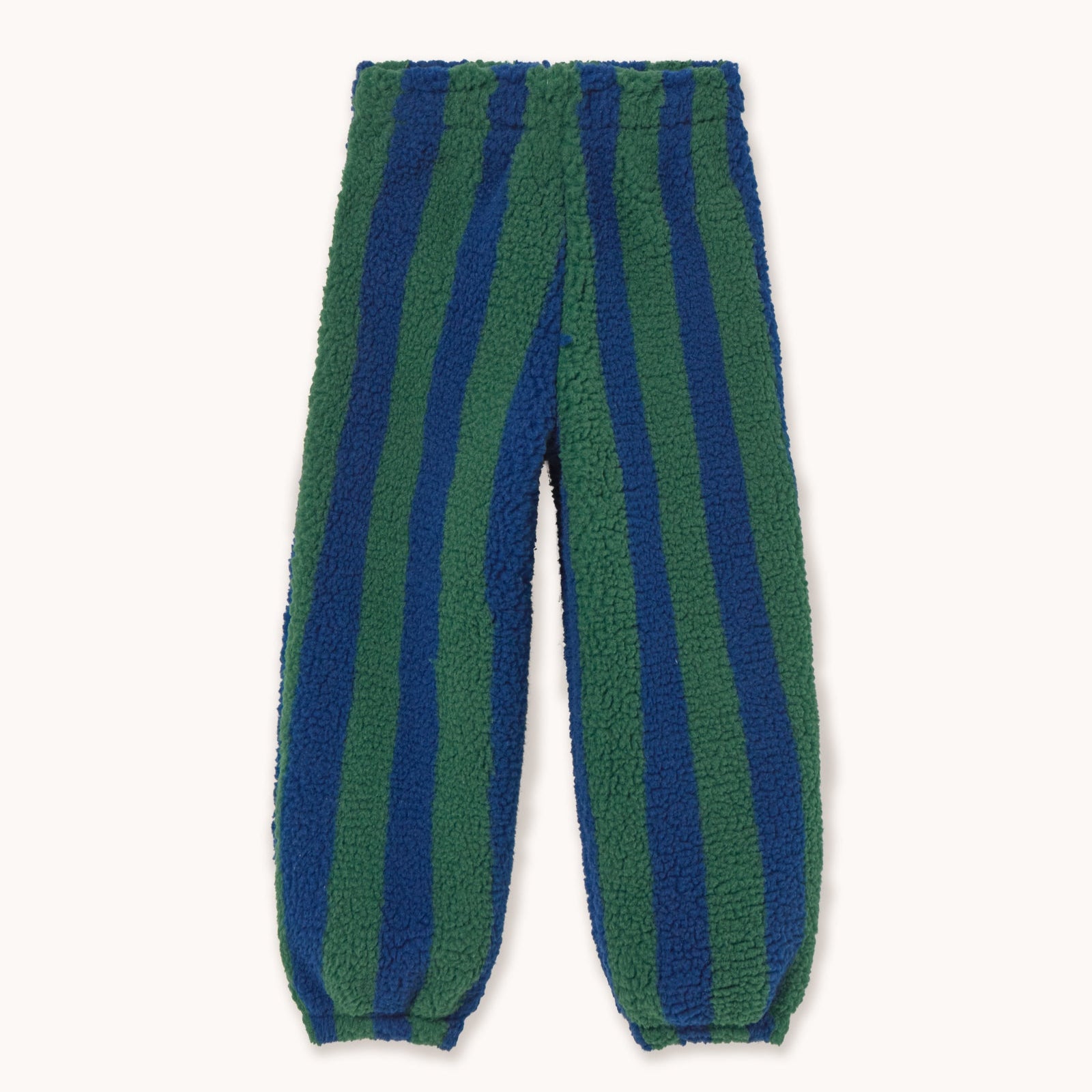 TINY COTTONS STRIPES SHERPA SWEATPANT: DARK GREEN/LIGHT NAVY