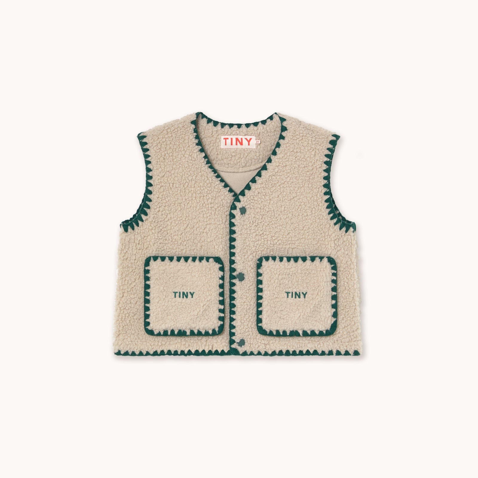 TINY COTTONS SHERPA VEST: DARK VANILLA
