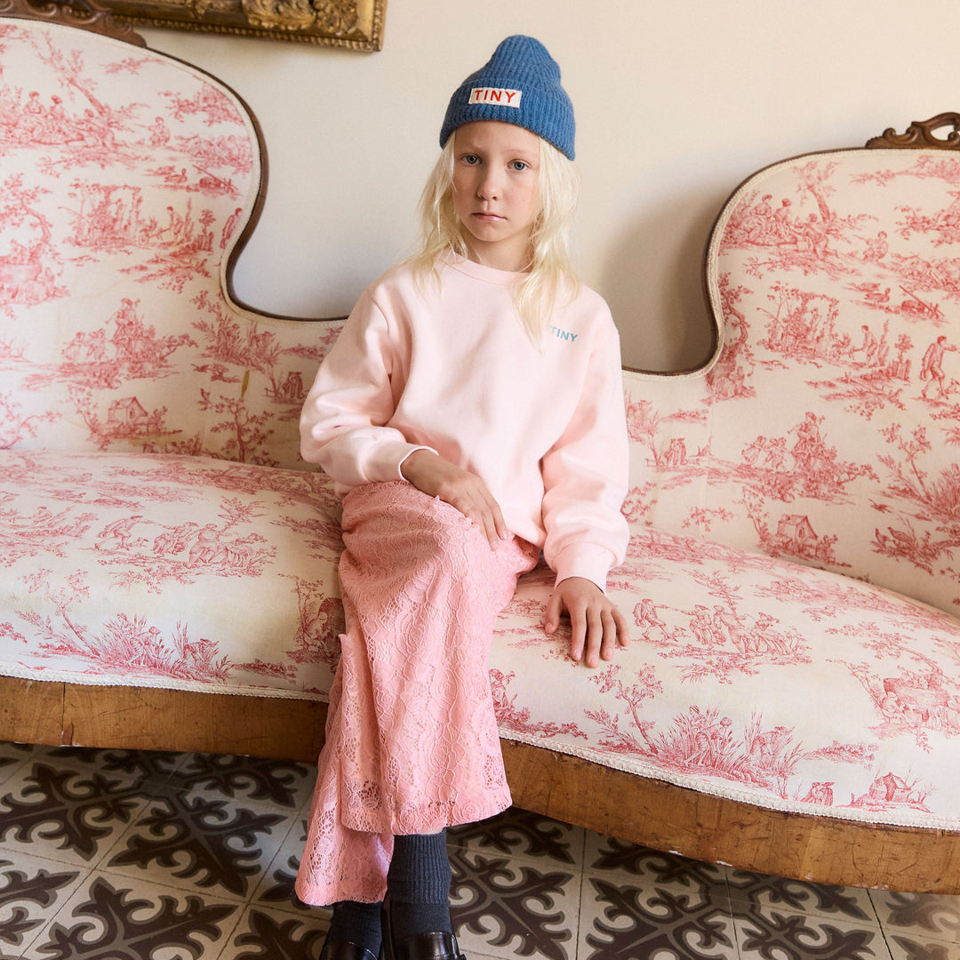 TINY COTTONS LACE FABRIC PANTS: PINK