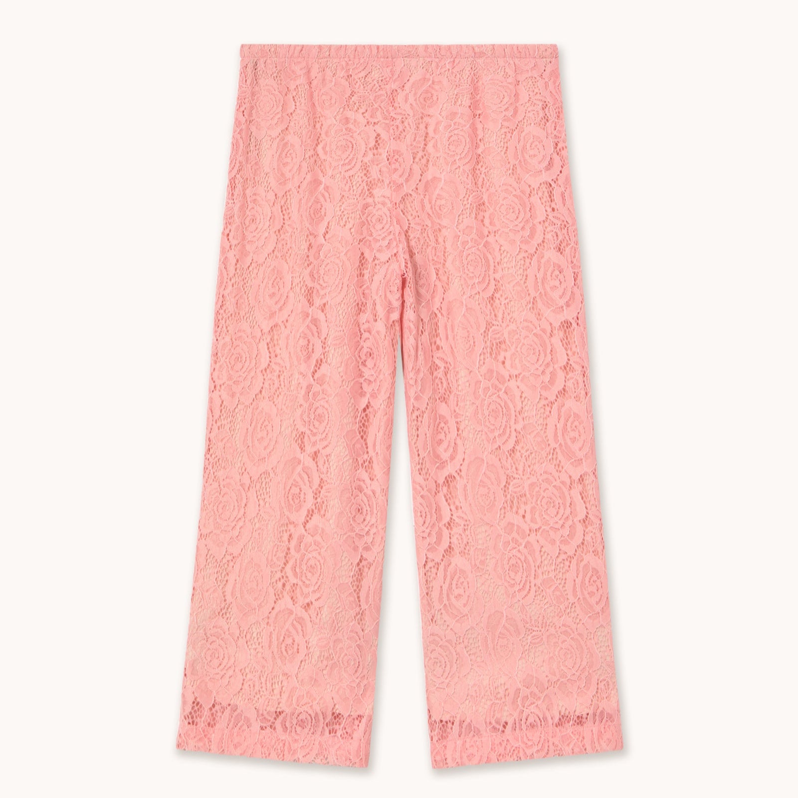 TINY COTTONS LACE FABRIC PANTS: PINK