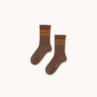 TINY COTTONS STRIPES SOCKS: DARK BROWN