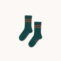 TINY COTTONS STRIPES SOCKS: DARK GREEN