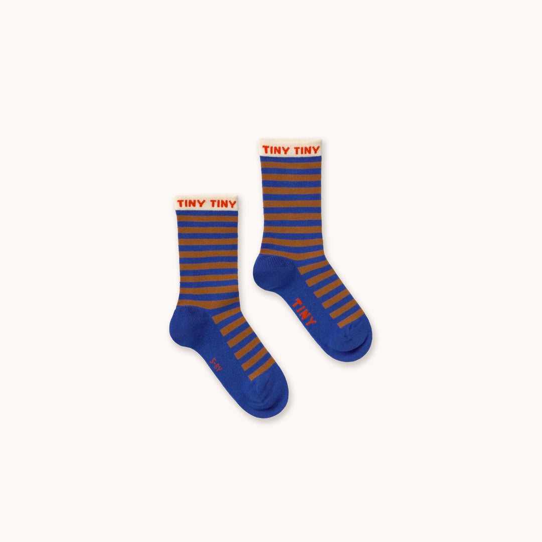 TINY COTTONS THIN STRIPES SOCKS: DARK BLUE