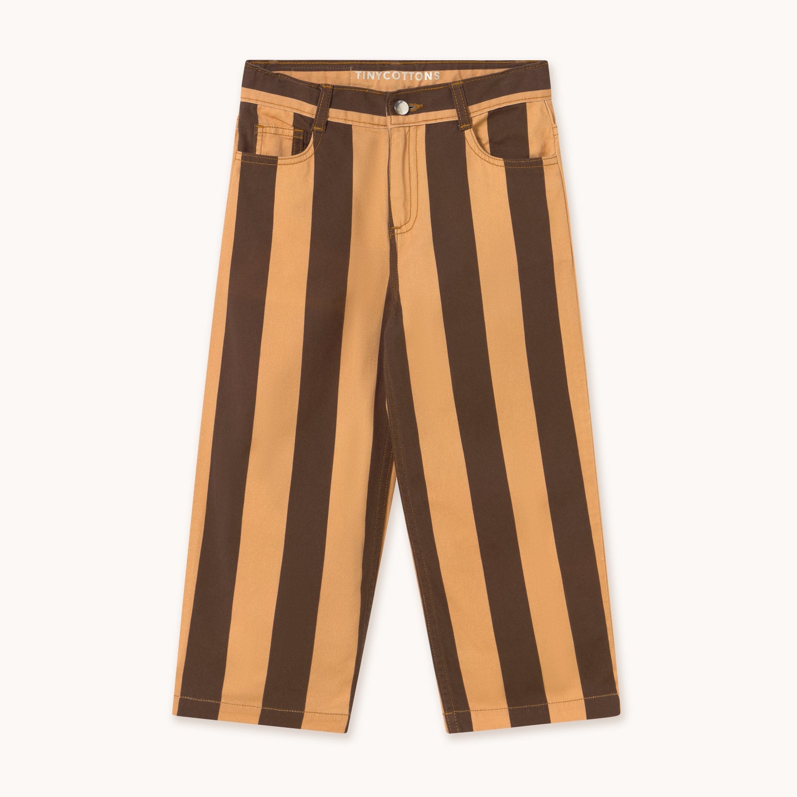 TINY COTTONS RETRO STRIPES PANT: DARK BROWN