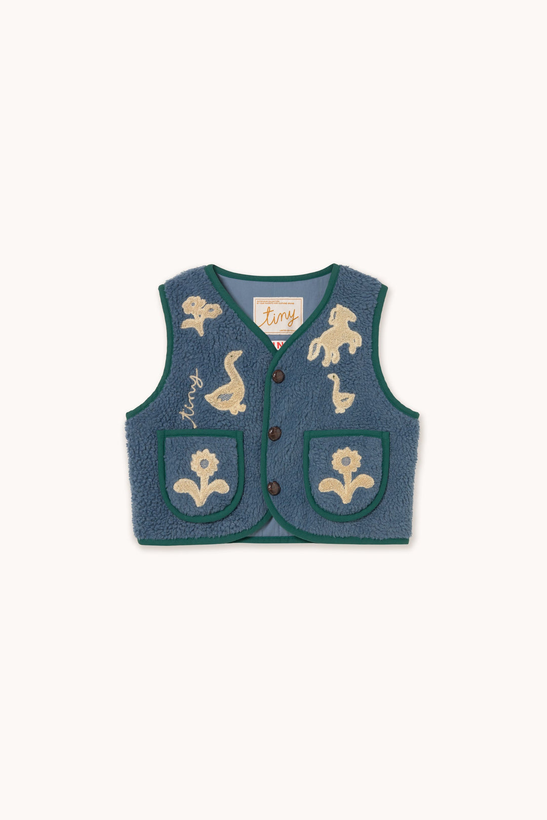 Tiny Cottons Sherpa Vest stone