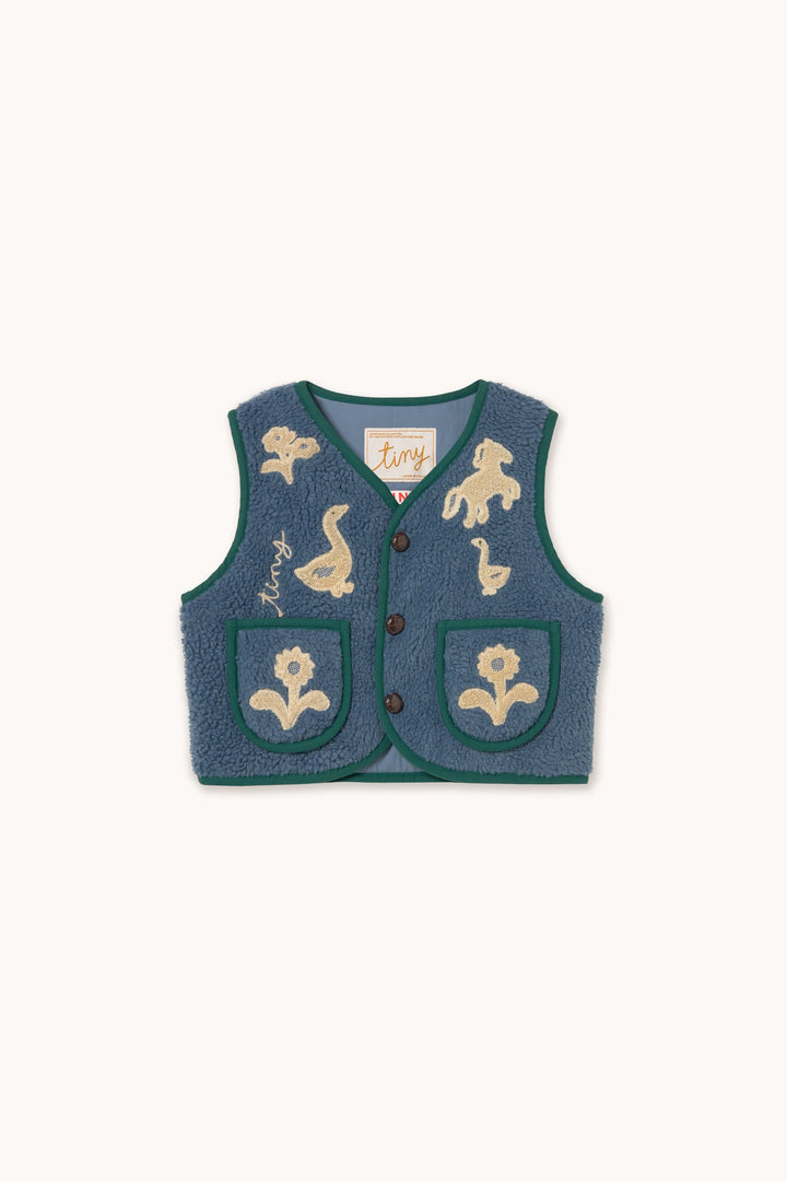 Tiny Cottons Sherpa Vest stone