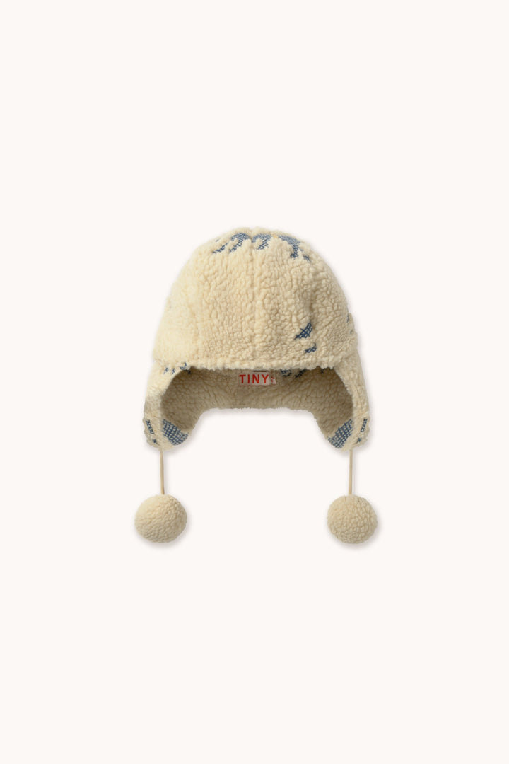 Tiny Cottons Horses Sherpa Earflap Beanie vanilla