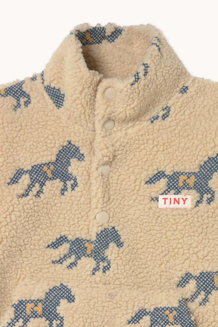 Tiny Cottons Horses Sherpa Sweatshirt detail