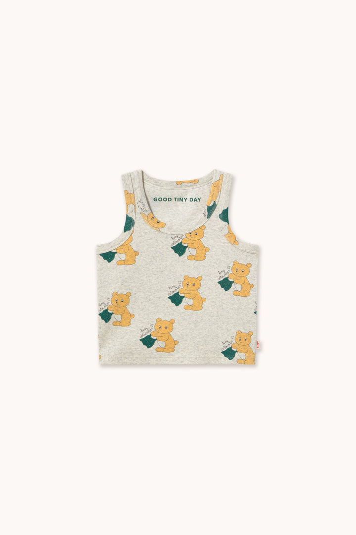 Tiny Cottons Bears Tank Top light cream melange