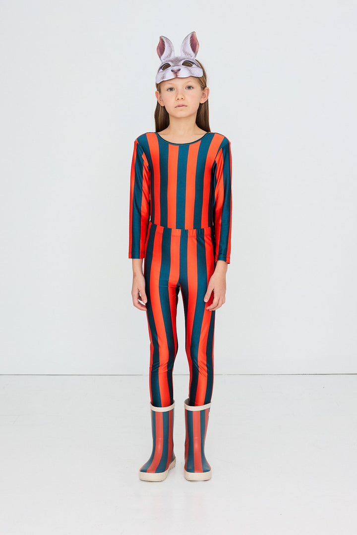 Tiny Cottons Red-Blue Stripes Shiny Body worn