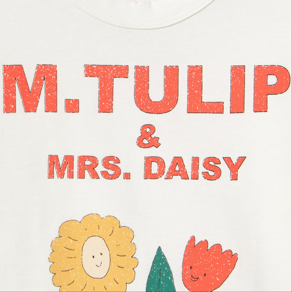 Tiny Cottons Tulip and Daisy Graphic Sleeve Tee detail