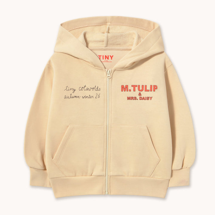 Tiny Cottons Tulip and Daisy Graphic Hoodie vanilla
