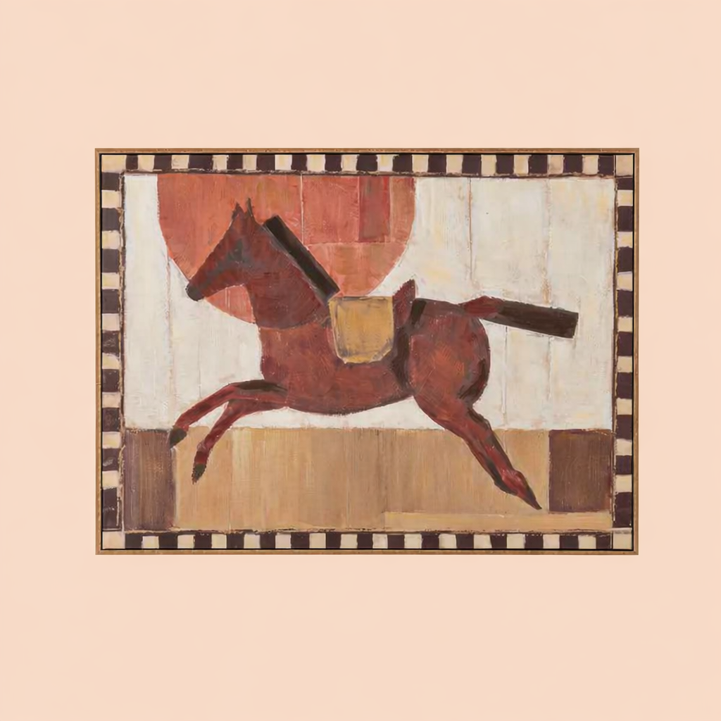 GIDDYUP ASH FRAME OIL PAINTING