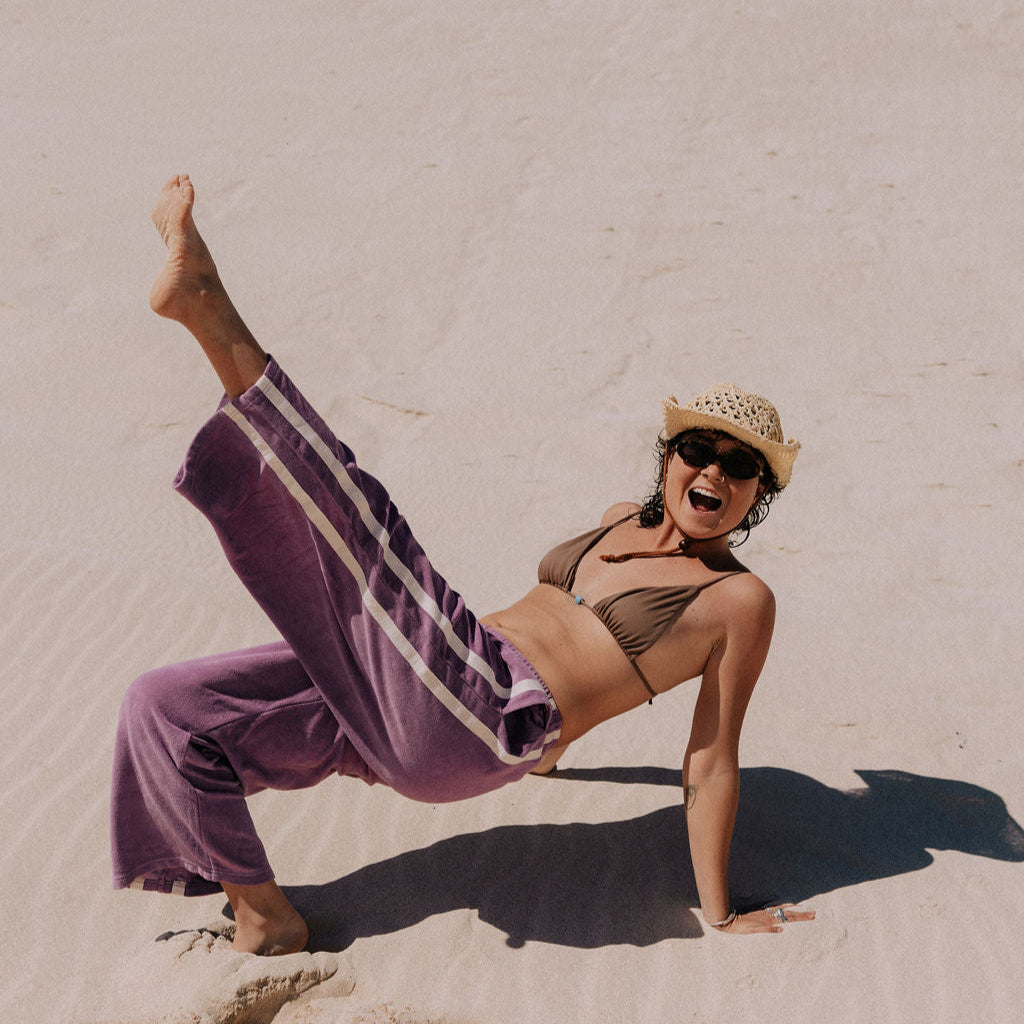 ATMOSEA APRES SURF PANT: JACARANDA PURPLE