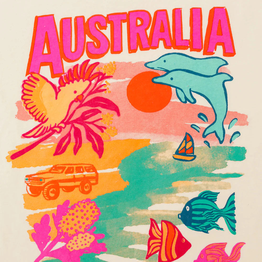 SMALL SWIM CLUB AUSTRALIA TRAVEL T-SHIRT