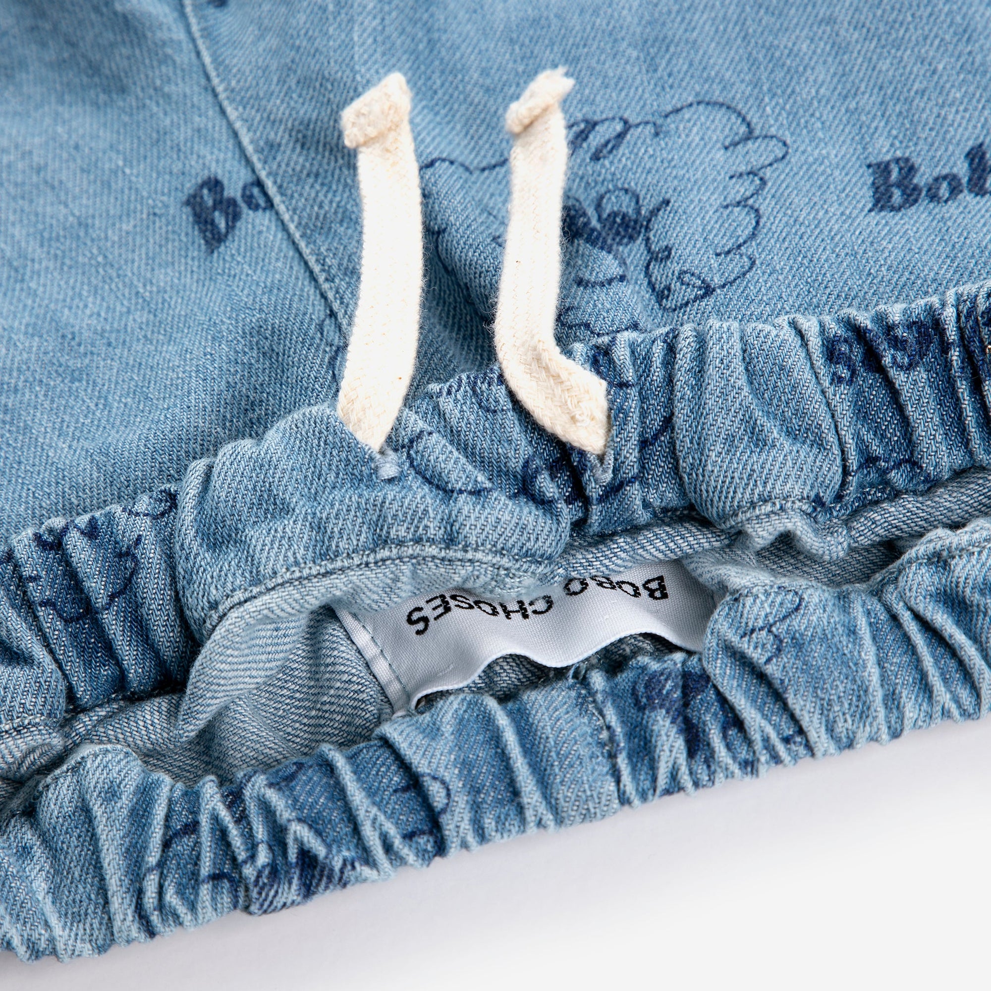 BOBO CHOSES PICKLES THE DOG ALL OVER DENIM PANTS: PRUSSIAN BLUE