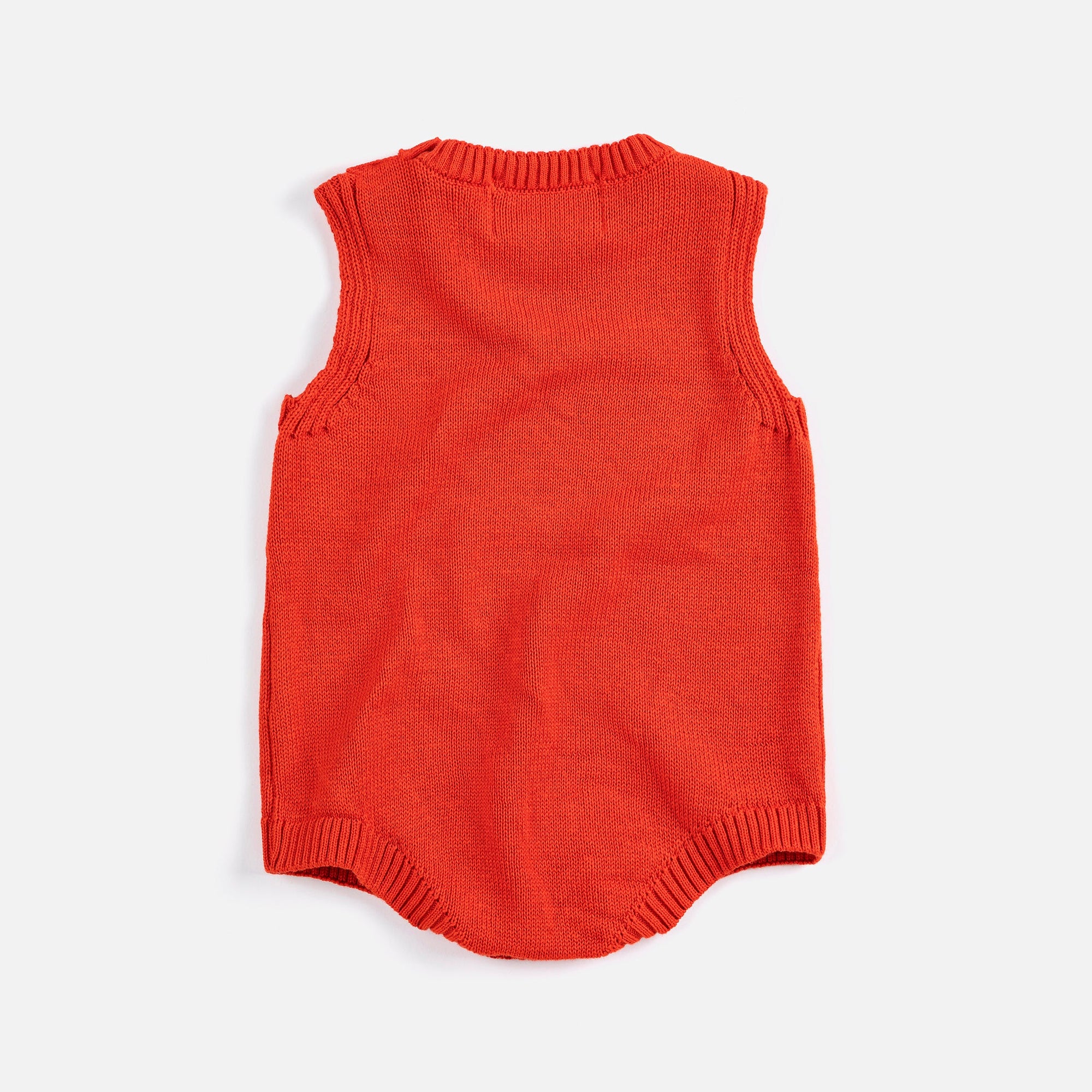 BOBO CHOSES PIXEL STRAWBERRY KNITTED ROMPER