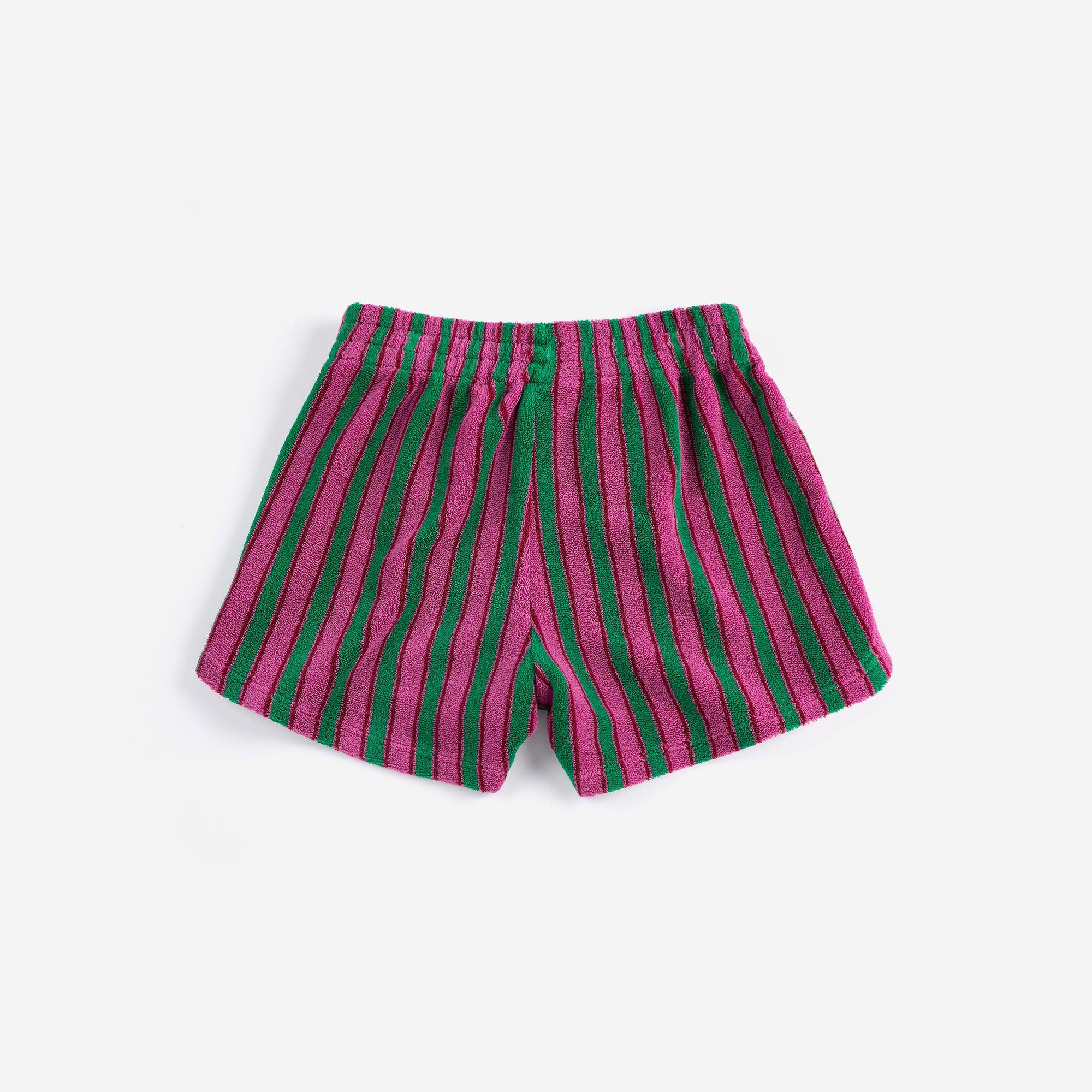 BOBO CHOSES STRIPED TERRY CLOTH SHORTS: PURPLE
