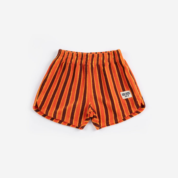 BOBO CHOSES STRIPED BRICK TERRY CLOTH SHORTS