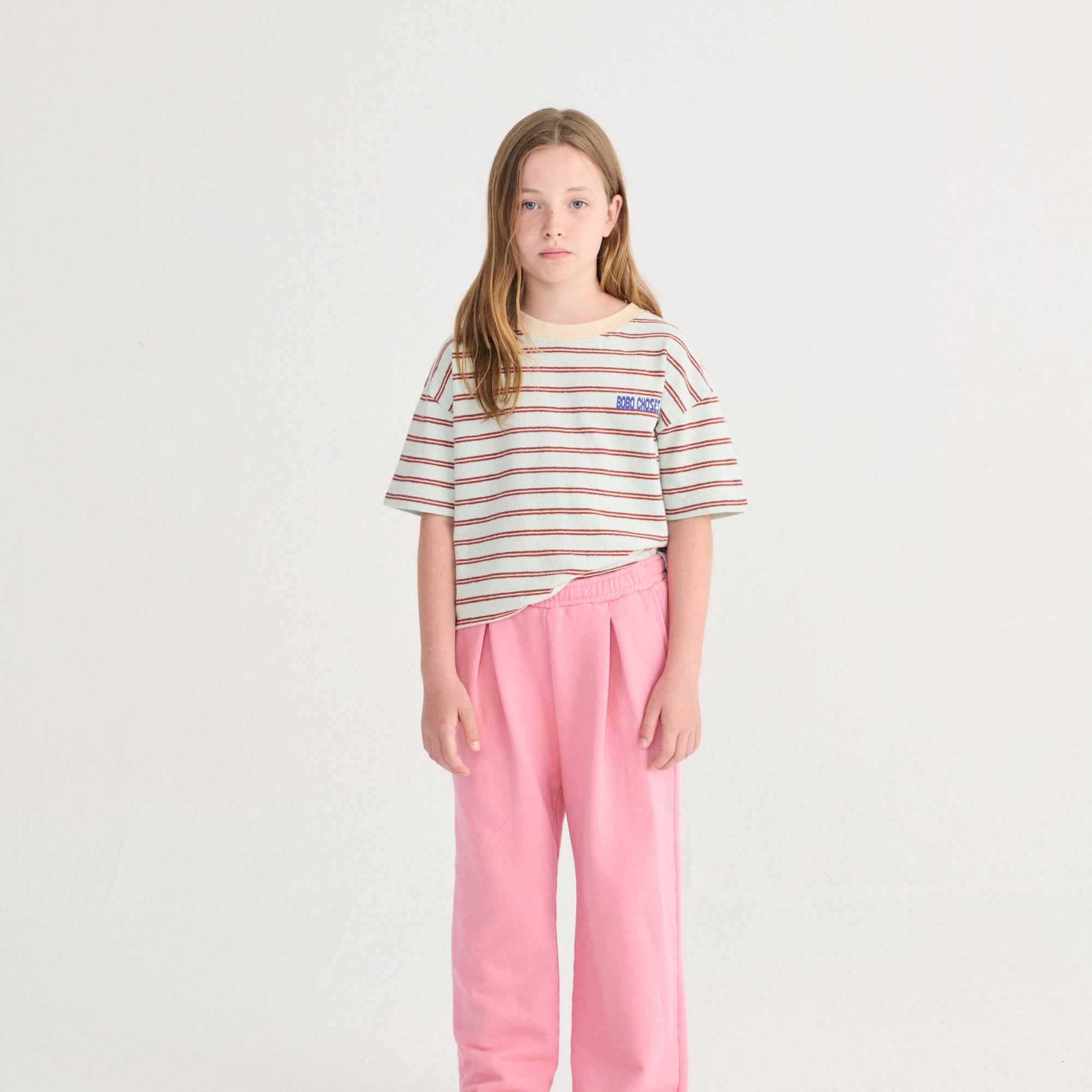 BOBO CHOSES STRIPES T-SHIRT: LIGHT BLUE