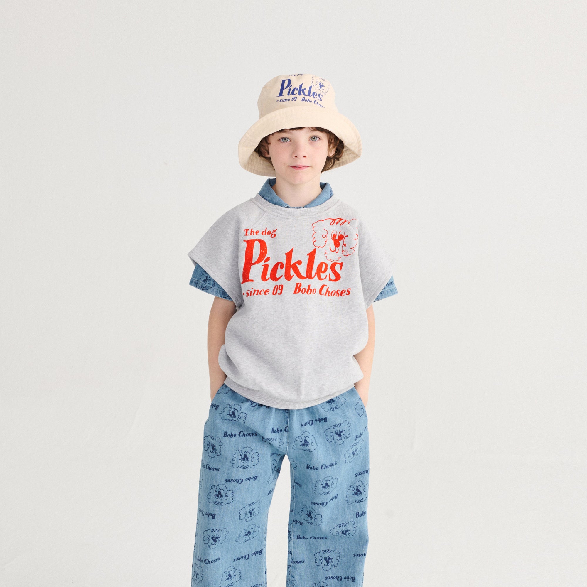 BOBO CHOSES PICKLES REVERSIBLE HAT: OFFWHITE
