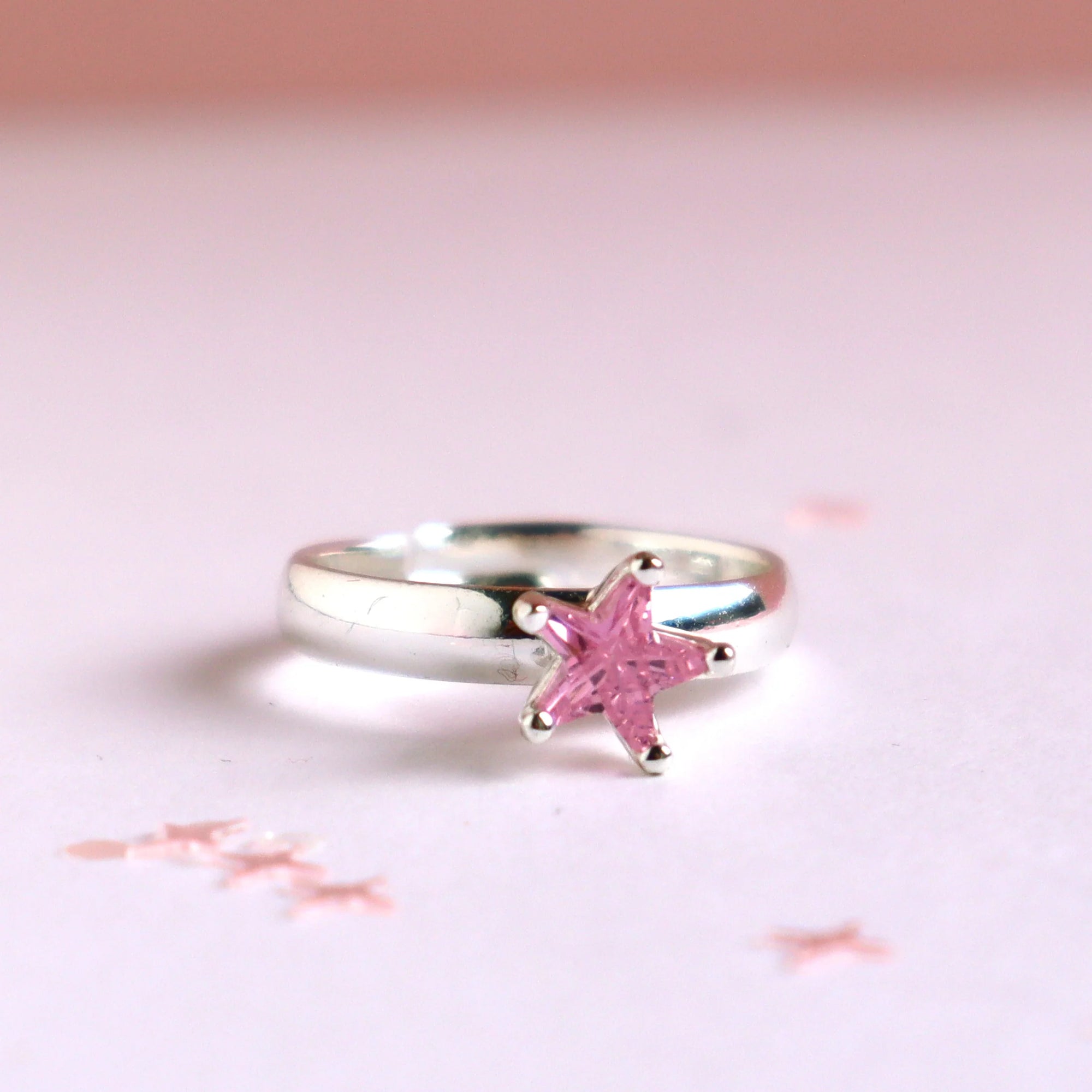 LAUREN HINKLEY PINK SHINING STAR RING