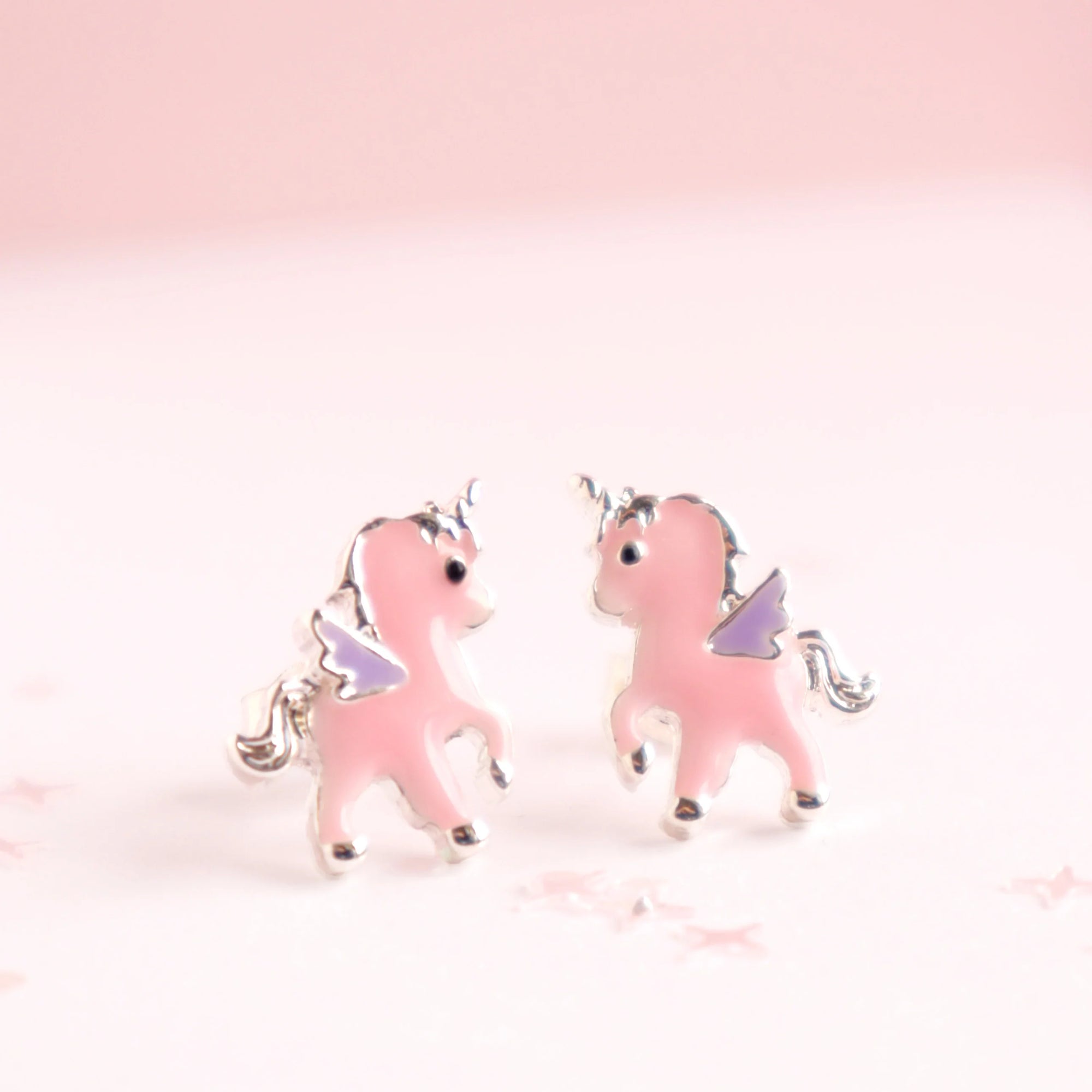 LAUREN HINKLEY PINK UNICORN EARRINGS