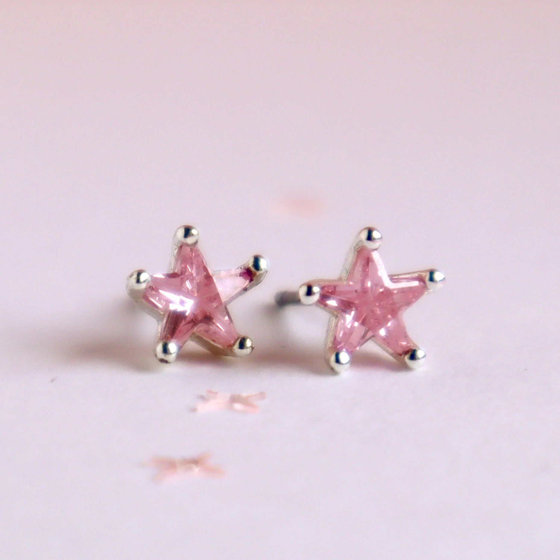 LAUREN HINKLEY PINK SHINING STAR EARRINGS