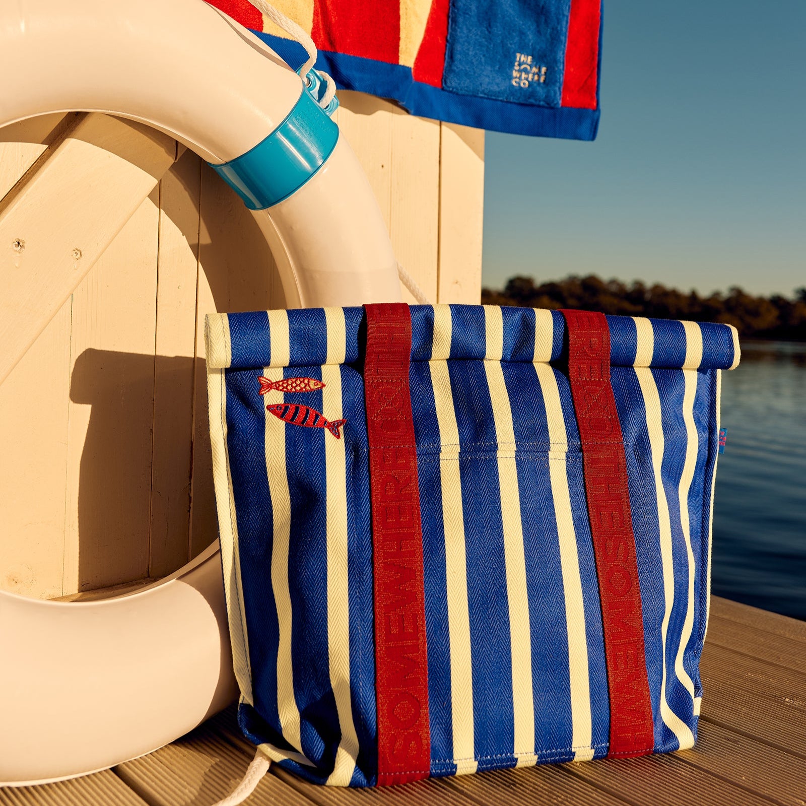 THE SOMEWHERE CO BEACH BAG: OVERBOARD