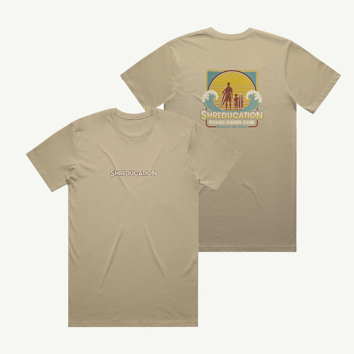 BANABAE SHREDUCATION ADULTS ORGANIC COTTON TEE: TAN