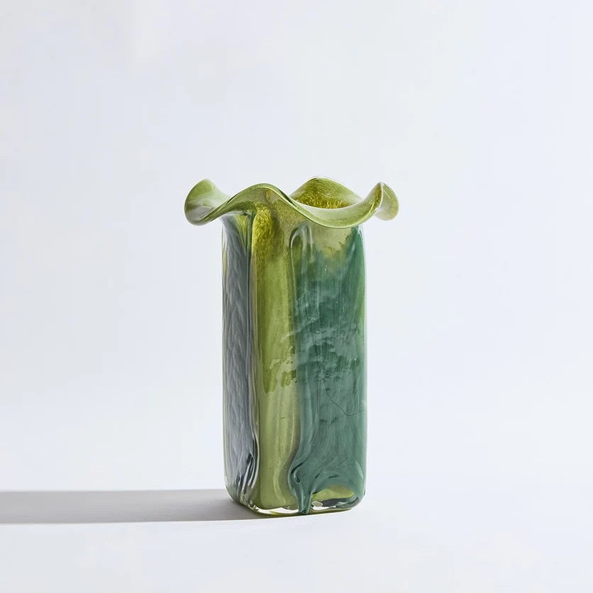BEN DAVID BY KAS CUBISM VASE: GREEN