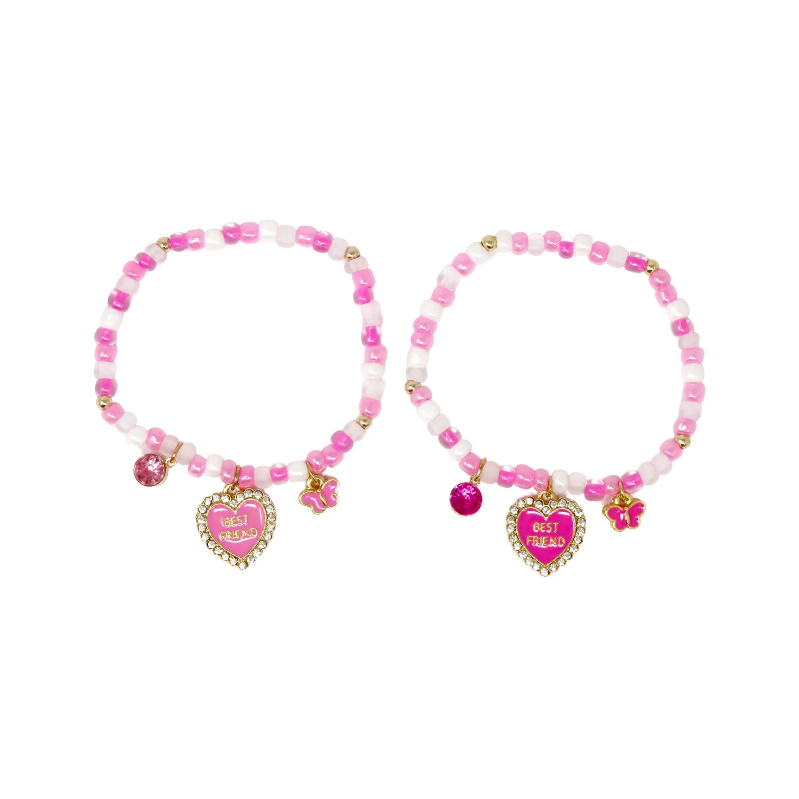 BFF HEART & BUTTERFLY BRACELET SET
