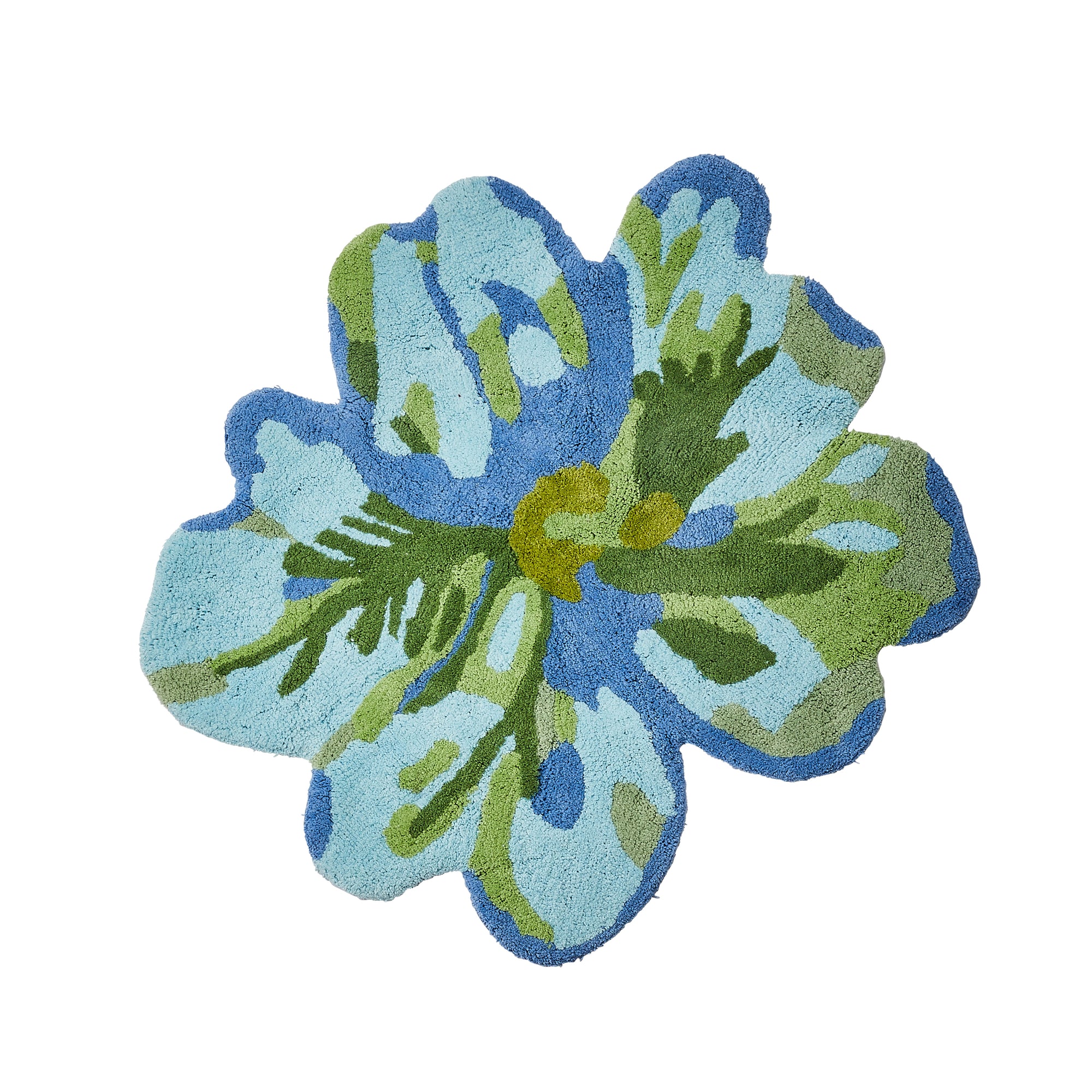 BONNIE AND NEIL TULIP BATH MAT: BLUE/ GREEN