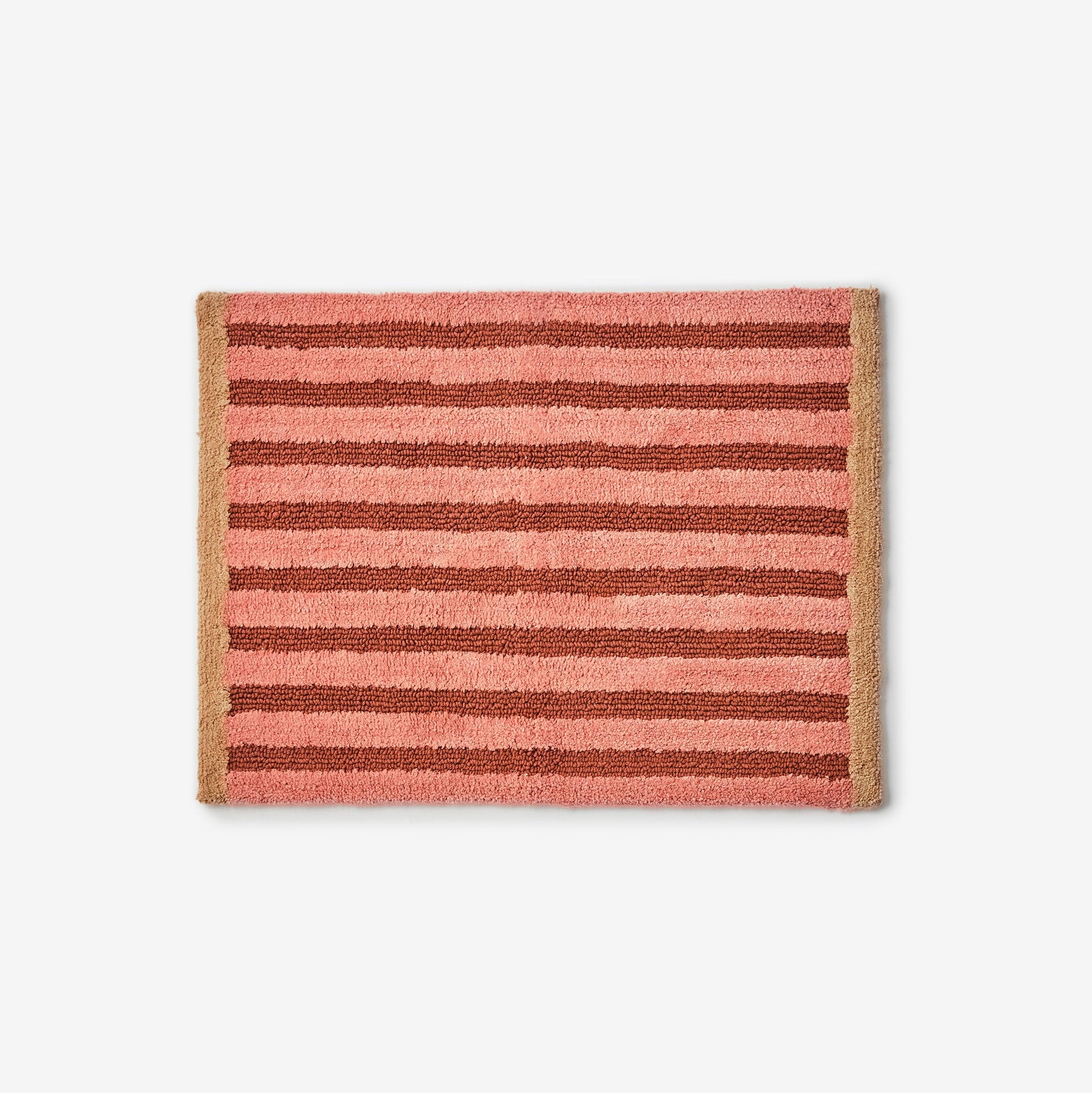 BONNIE AND NEIL STRIPE REVERSIBLE BATH MAT: TERRACOTTA