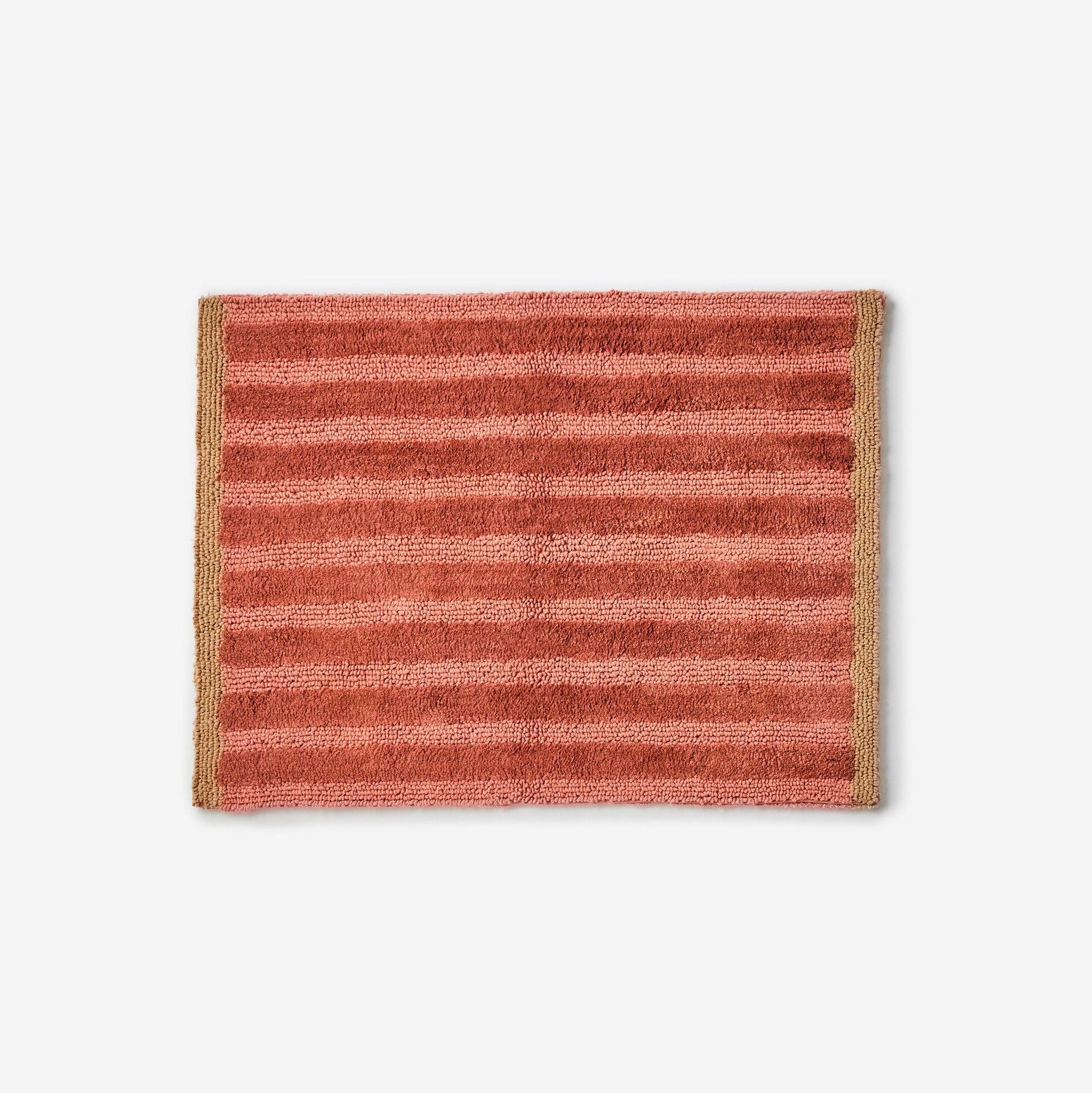 BONNIE AND NEIL STRIPE REVERSIBLE BATH MAT: TERRACOTTA