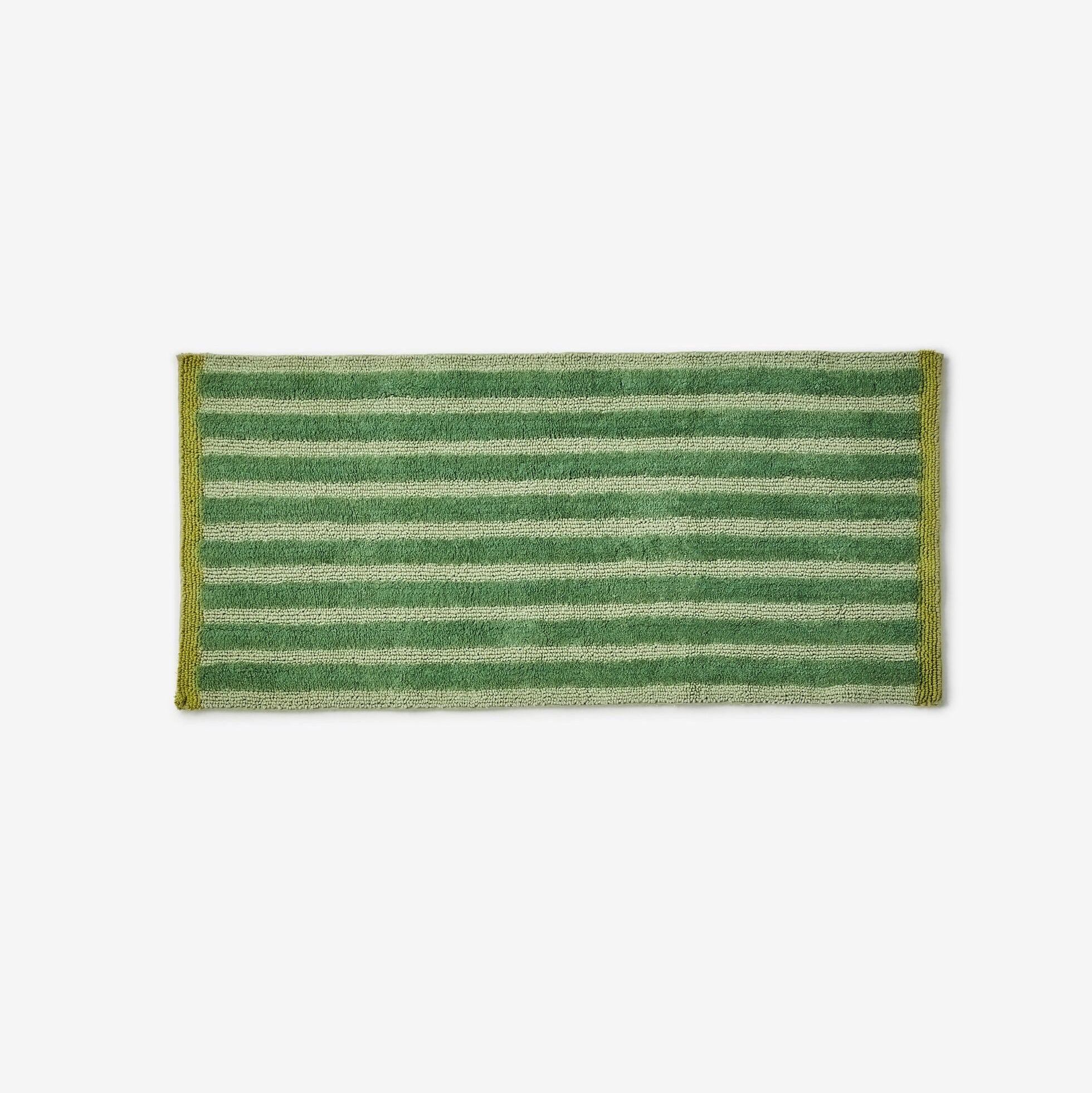BONNIE AND NEIL STRIPE REVERSIBLE LONG BATH MAT: KHAKI