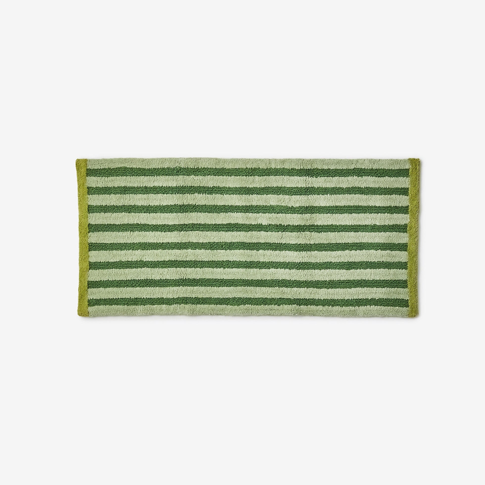 BONNIE AND NEIL STRIPE REVERSIBLE LONG BATH MAT: KHAKI