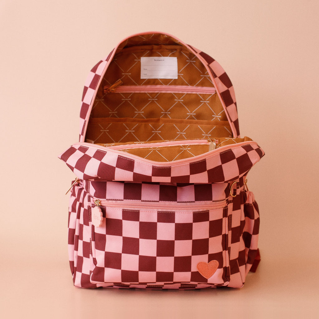 FOX & FALLOW BACKPACK: CHERRY CHECK
