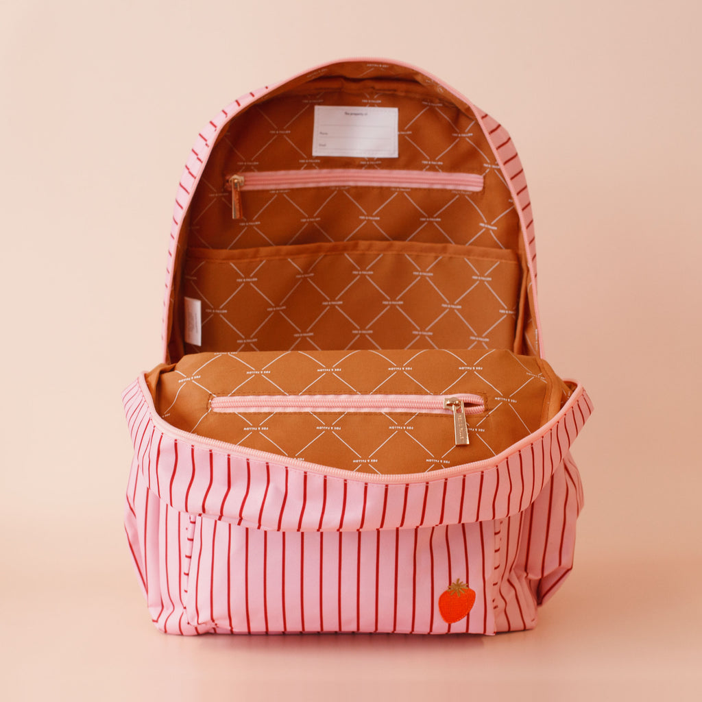 FOX & FALLOW BACKPACK: STRAWBERRY STRIPE