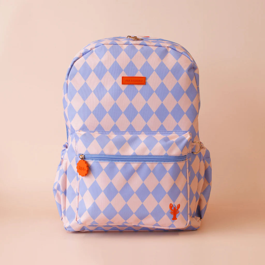 FOX & FALLOW BACKPACK: BLUE DIAMONDS