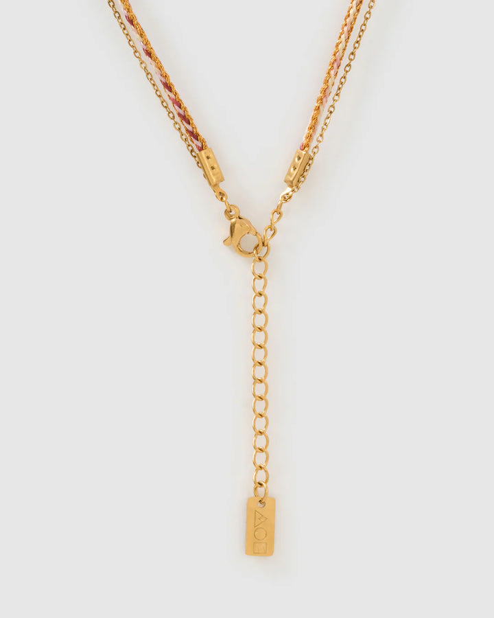 ARMS OF EVE BUBBLE LETTER NECKLACE: BLUSH