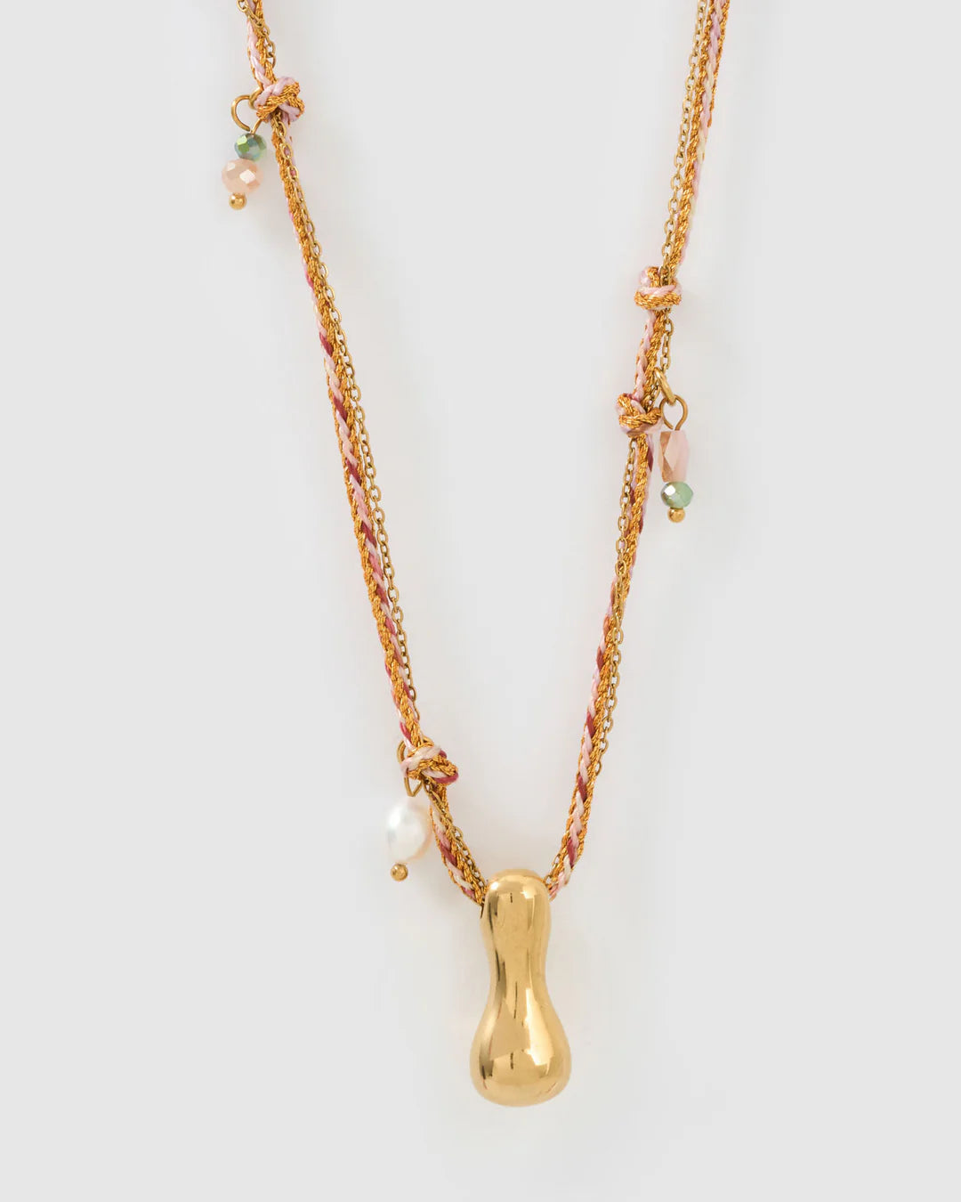 ARMS OF EVE BUBBLE LETTER NECKLACE: BLUSH