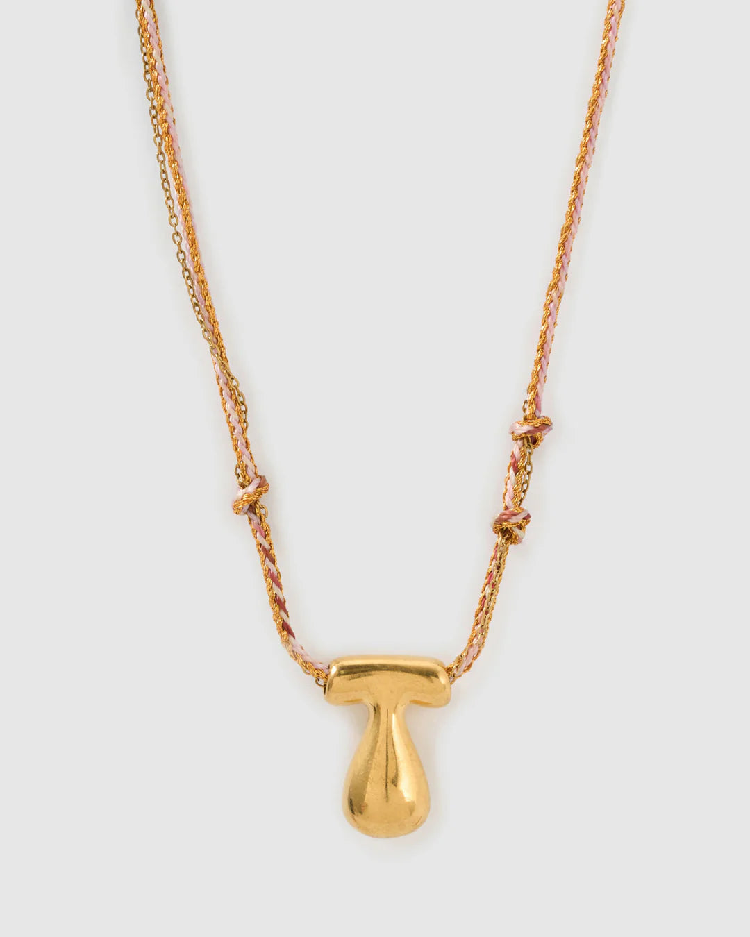 ARMS OF EVE BUBBLE LETTER NECKLACE: BLUSH