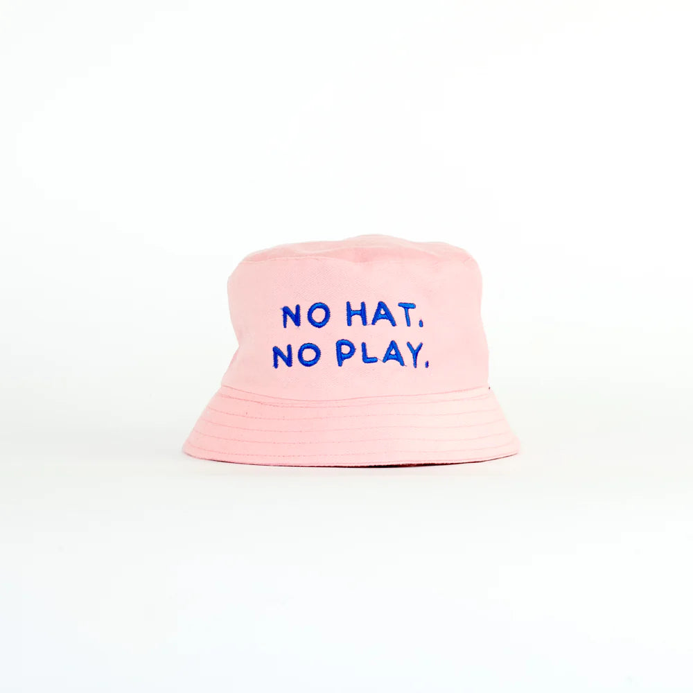 BIG BITE STUDIOS NO HAT NO PLAY BUCKET HAT: PINK