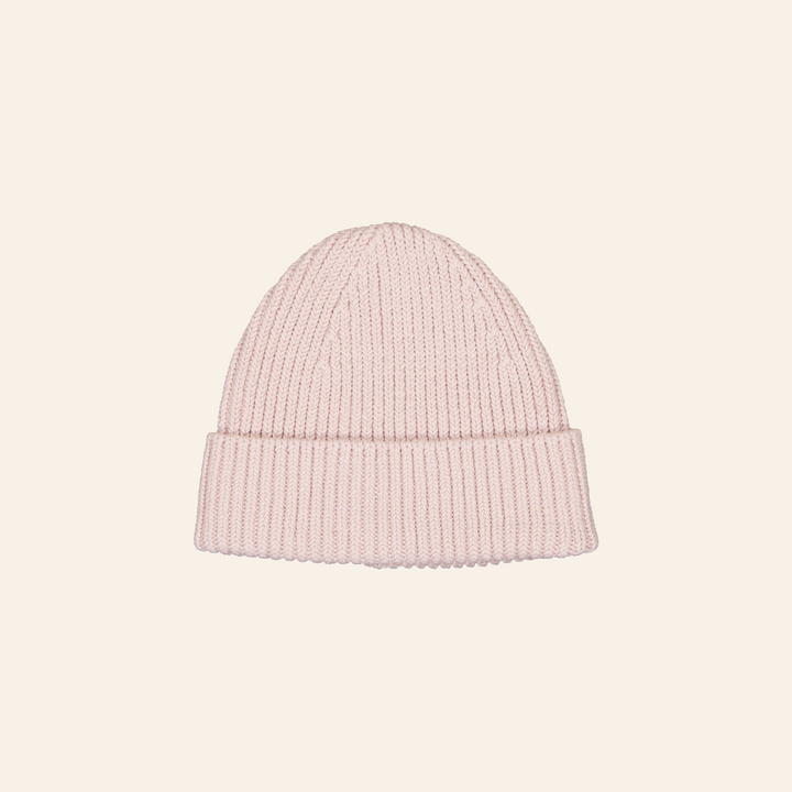 ILLOURA THE LABEL KNIT BEANIE: DUSTY PINK