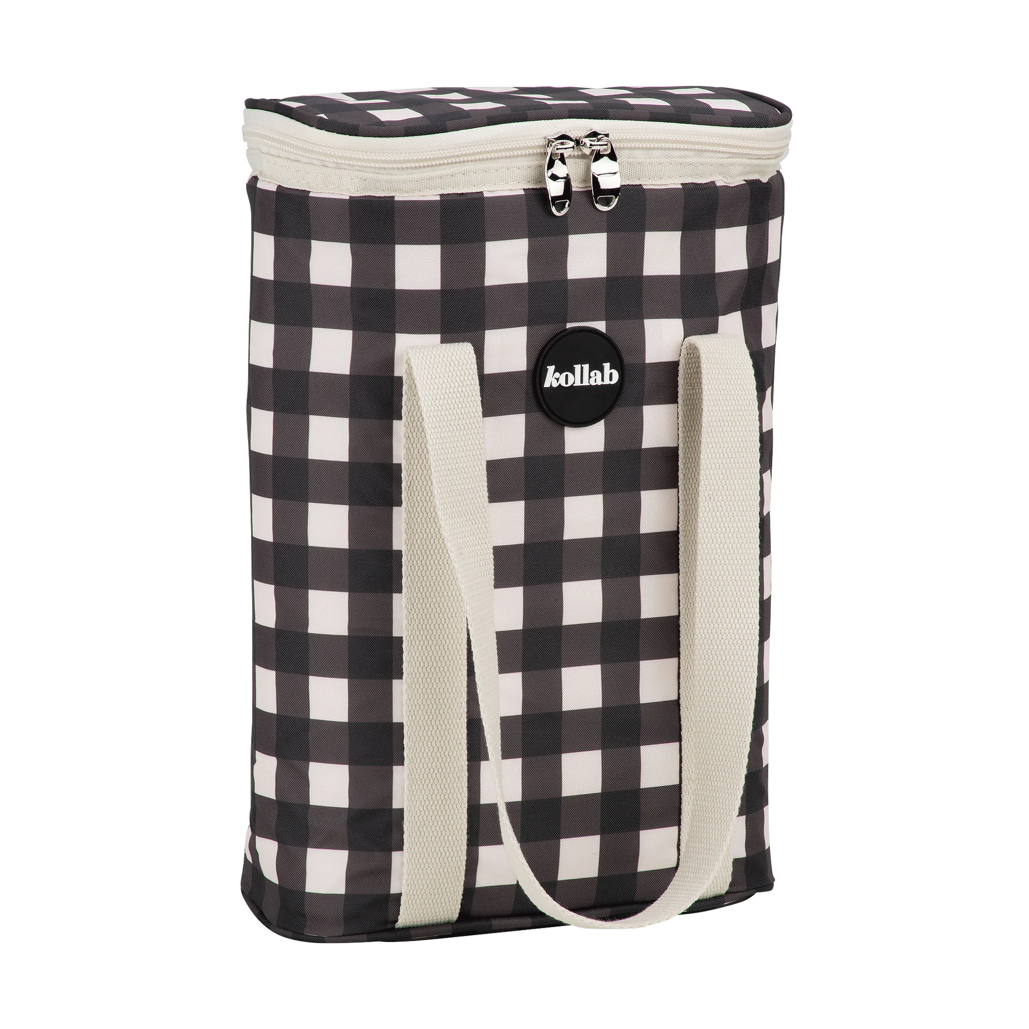 KOLLAB WINE COOLER BAG: BLACK CHECK