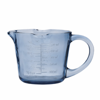 LIA GLASS MEASURING JUG: DENIM