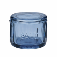 LIA GLASS SALT JAR: DENIM