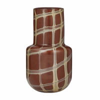 GANNON GLASS VASE: CHOC/IVORY